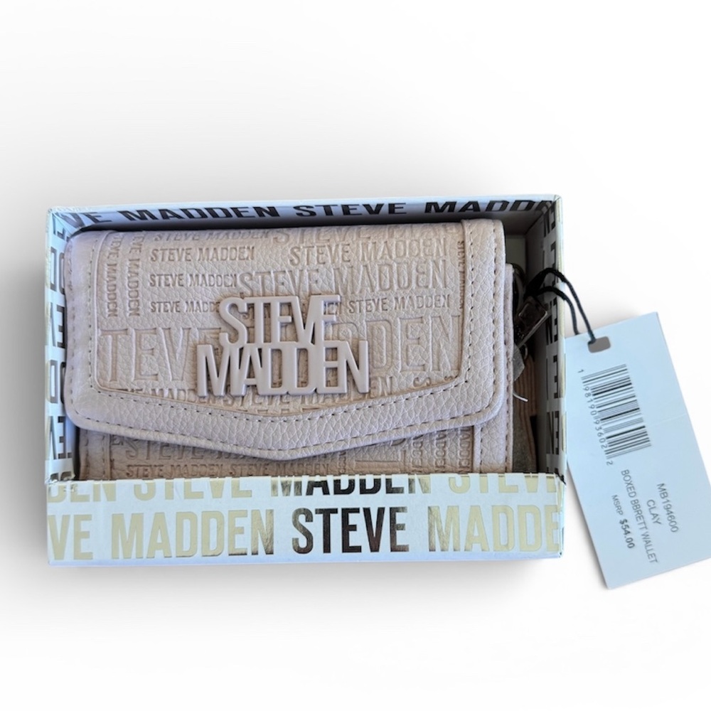 NWT Steve Madden BBRETT Clay Pink Faux Leather Wallet w/ Box